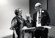 Jean Brockel with son John and husband Clayton at Kenai Peninsula College in the 1970s